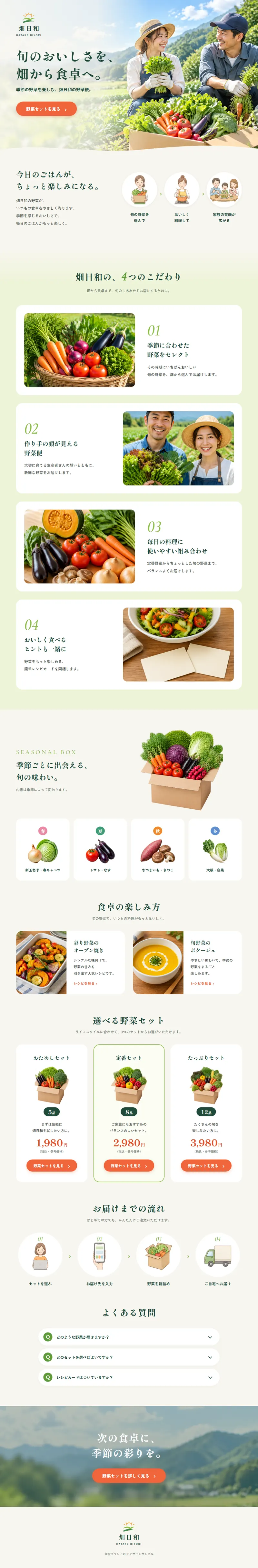 畑日和のページのデザイン